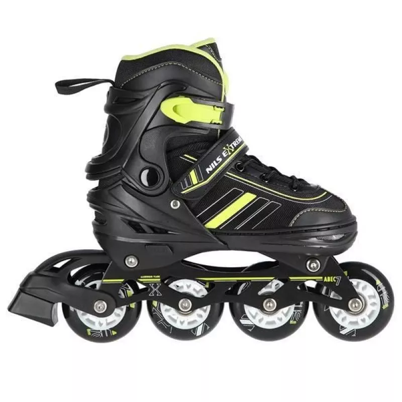 Nils Extreme NH18191 2IN1 riedučiai JUODA/LIME DYDIS L (39-43) su keičiamais ledo ritulio pačiūžų peiliukais