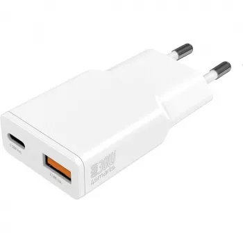 Įkroviklis 4smarts PDPlug Duos Slim Smartphone Tablet White AC greitas įkrovimas