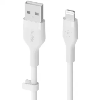 Laidas Belkin Cbl Scicone USB-A LTG 2M balta USB A USB C Lightning