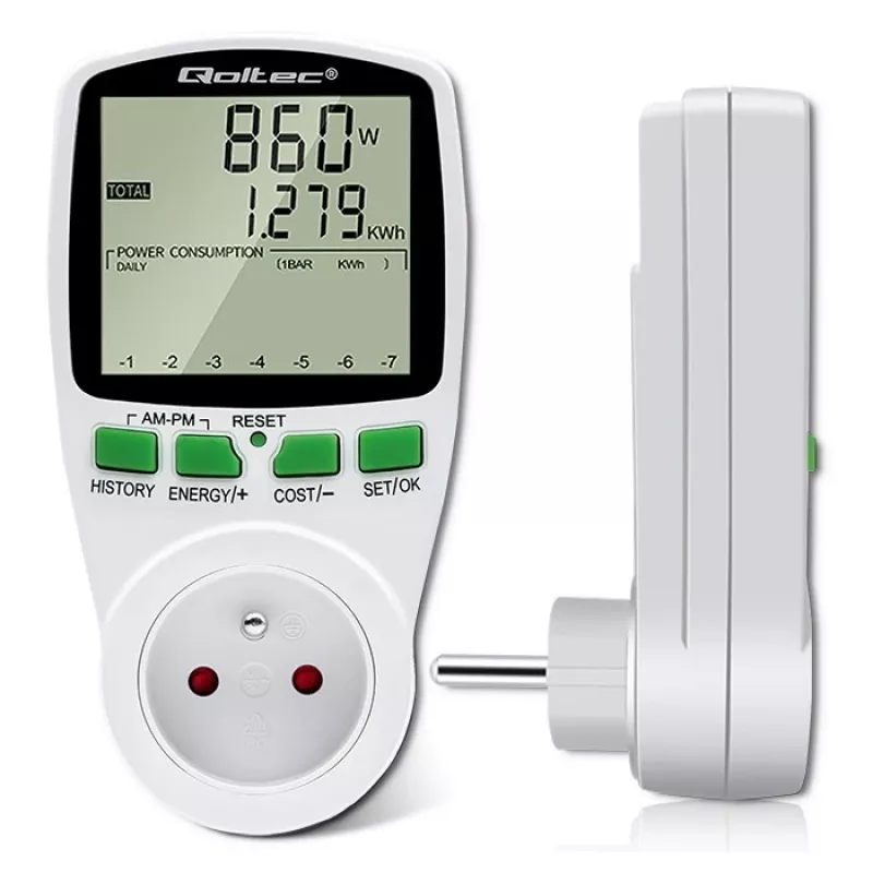 Energijos skaitiklis QOLTEC PM0627 3680W su istorija