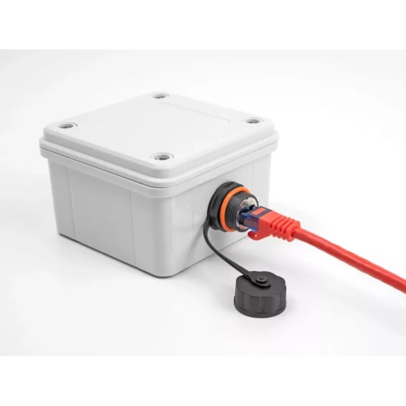 DeLOCK 88145 RJ45 į RJ45 Cat.6A juodas tinklo jungiklis su IP68 apsauga