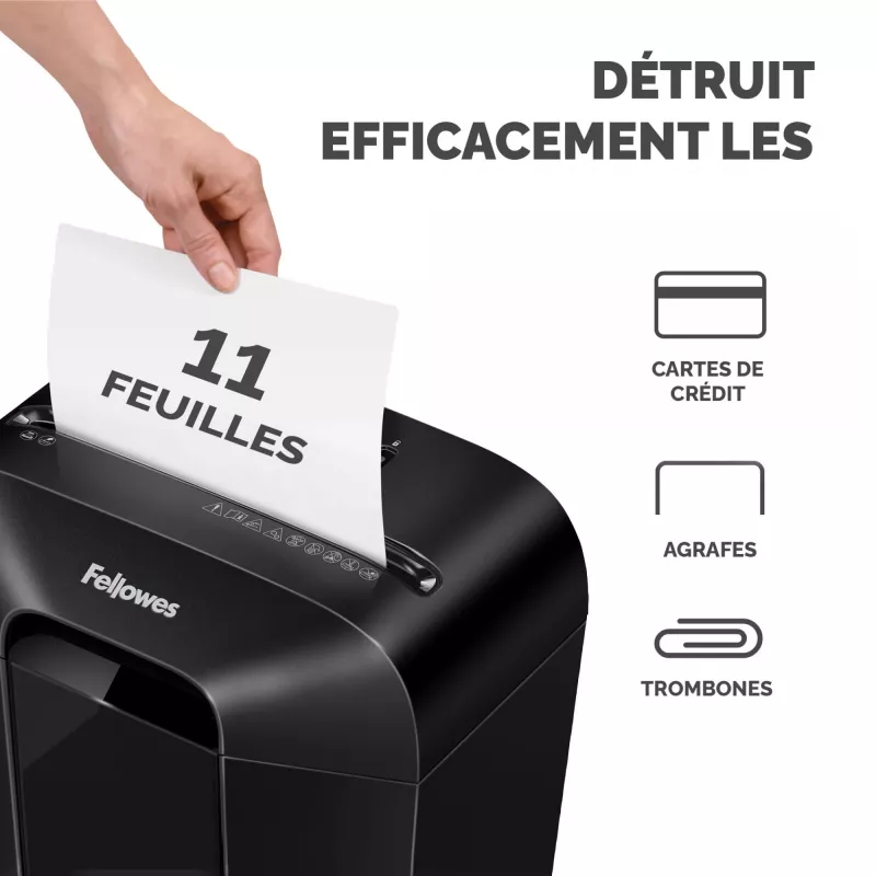 Fellowes Powershred LX70 kryžminio pjovimo dokumentų smulkintuvas (juodas, 18 l, 11 lapų, 4x40 mm)