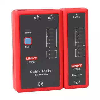 Tinklo kabelių testeris UNI-T UT681L RJ45 ir RJ11 jungtims, tęstinumo ir laidų tikrinimui