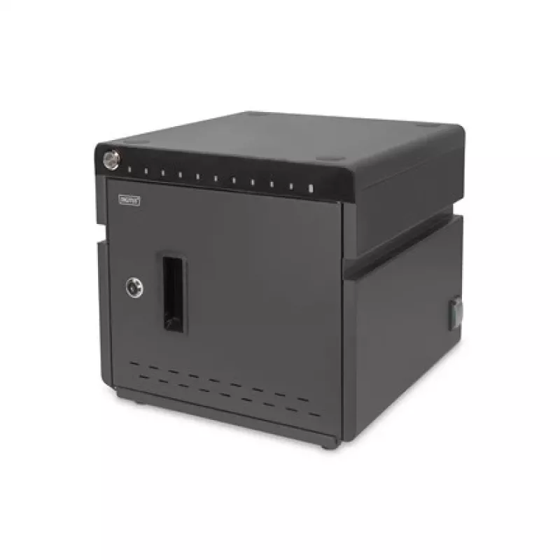 Digitus mobilus stalinis įkrovimo ir laikymo kabinetas 10 nešiojamiesiems kompiuteriams/planšetėms iki 13 colių, UV-C, USB-C