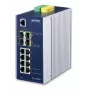 PLANET IGS-12040MT - Valdomas pramoninis tinklo jungiklis - 8 x Gigabit RJ-45 + 4 x SFP - montavimas ant DIN bėgio arba sienos - AC 24 V / DC 12-72 V