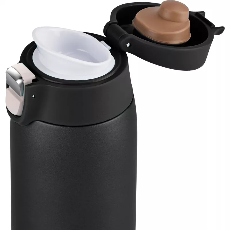 Kelioninis puodelis EMSA N2151700 0,4 L, juodas matinis, užverčiamas dangtelis