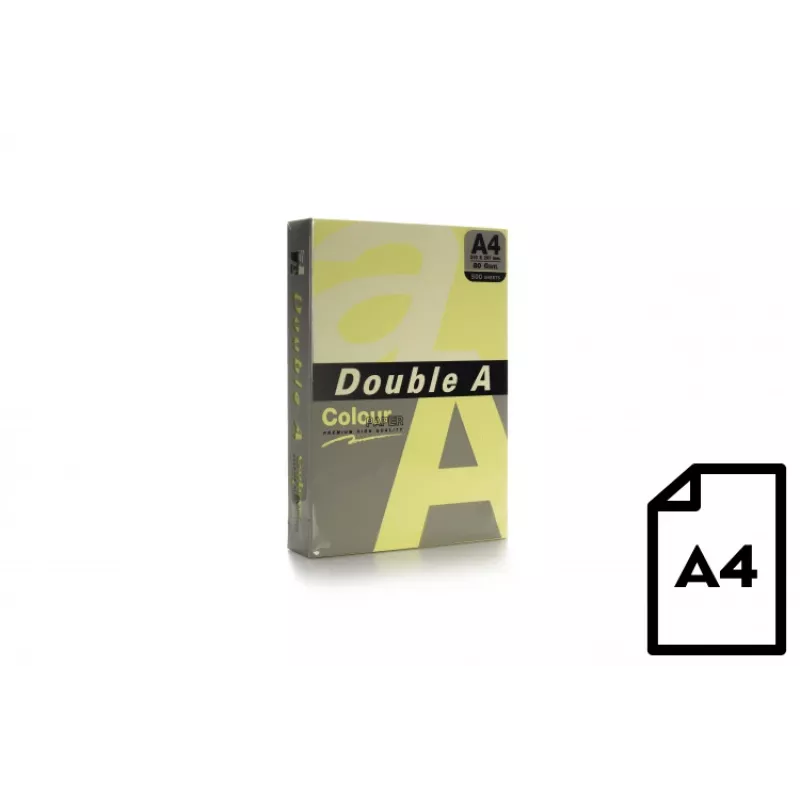 Spalvotas popierius Double A, 80g, A4, 500 lapų, Sūrio spalvos