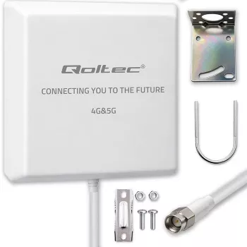 Išorinė 4G/5G LTE antena QOLTEC 9 dBi su SMA jungtimi ir 3 m kabeliu