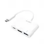 LogiLink 0,14 m 2xUSB-C HDMI USB A baltas adapteris