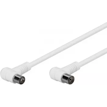 Wentronic Goobay anteninis kampinis jungiamasis laidas, 100% ekranuotas, baltas, 1,5 m - Coax kištukas 90° Koax lizdas 90° (67353)