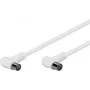 Wentronic Goobay anteninis kampinis jungiamasis laidas, 100% ekranuotas, baltas, 1,5 m - Coax kištukas 90° Koax lizdas 90° (67353)