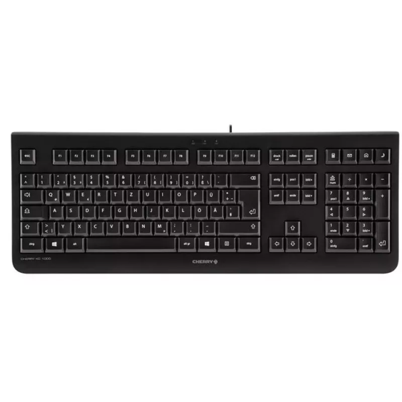 CHERRY KC 1000 klaviatūra namams USB Šveicariška juoda