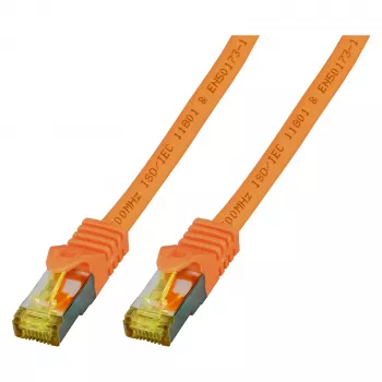 RJ45 jungiamasis kabelis Cat.6A S/FTP LSZH Cat.7 oranžinis