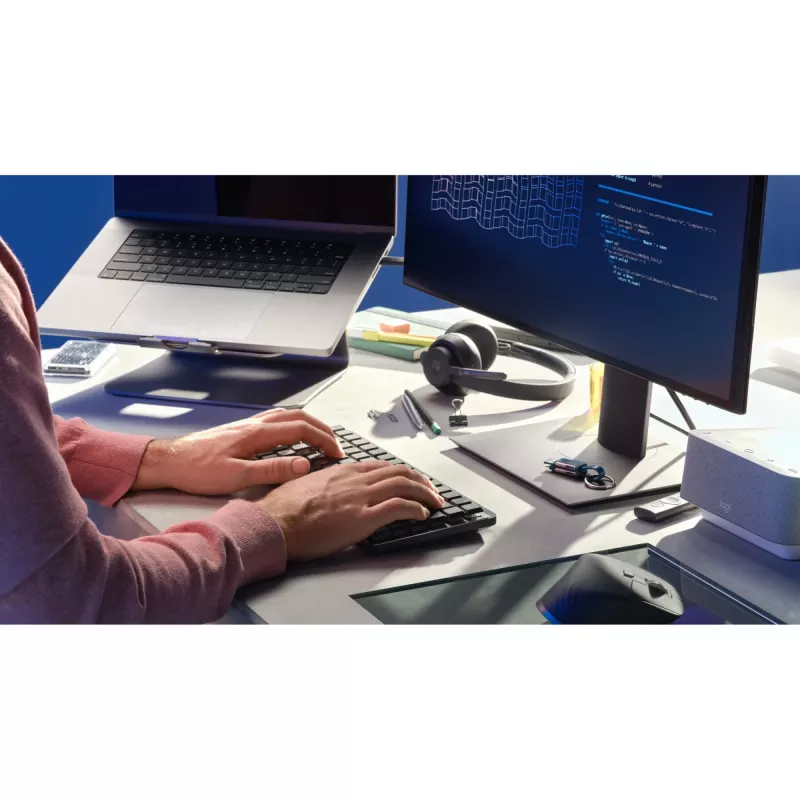 LOGITECH MX Mechanical Mini Minimalistinė belaidė apšviesta klaviatūra - GRAFITO - (US) INTL - 2.4GHZ/BT - N/A - EMEA - CLICKY
