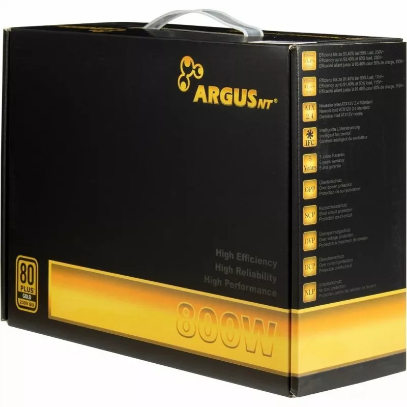 Maitinimo blokas Inter-Tech Argus GPS-800 800W, 80+ Gold, ATX, 14cm ventiliatorius