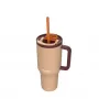 Terminis puodelis su teleskopiniu šiaudeliu Kambukka Rio Tumbler 950ml Almond Dream