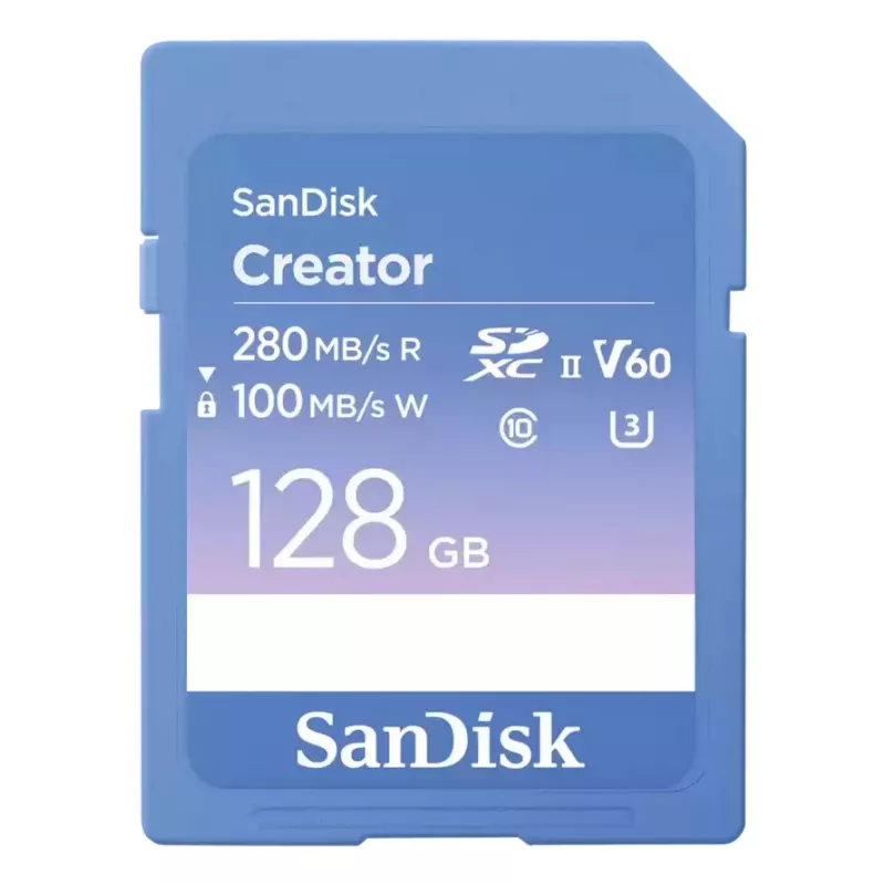 SanDisk Creator SDXC UHS-II atminties kortelė 128GB, skaitymo greitis iki 280 MB/s