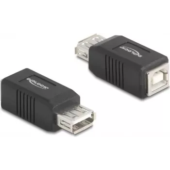 DeLOCK 67203 USB Tipo-A į USB Tipo-B lyties keitiklis, juodas