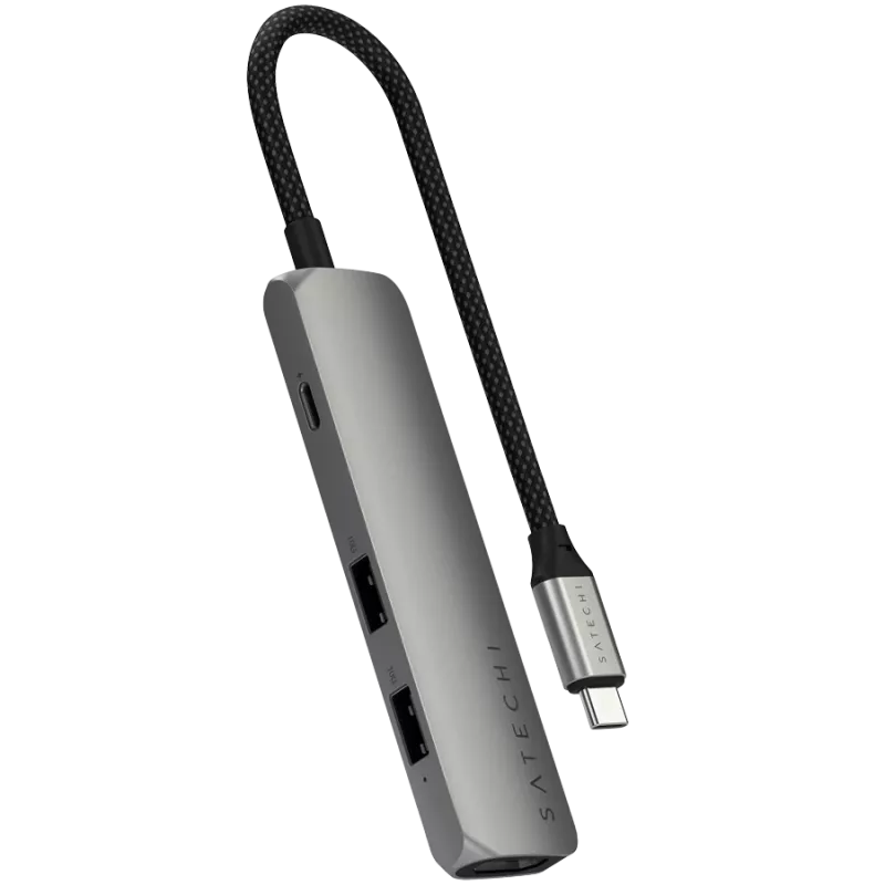Satechi ST-P4SM USB-C 4-in-1 adapteris pilkas