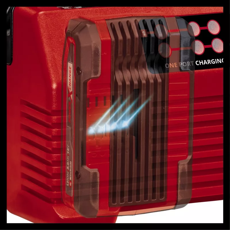 EINHELL Power X-Quattrocharger 4A – universalus Power X-Change įkroviklis 4 akumuliatoriams (LED būsenos indikacija, lygiagretus įkrovimas, greitas įkrovimas, įkrovimo valdymas)