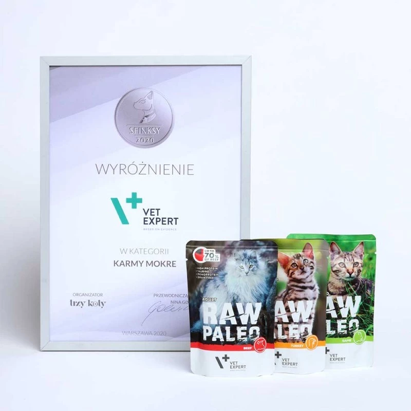 Šlapias kačių ėdalas VETEXPERT Raw Paleo Adult Cat Turkey 100 g – be grūdų