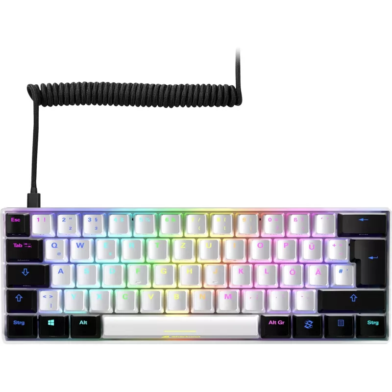 Sharkoon SGK50 S4 klaviatūra žaidimams USB QWERTZ vokiška balta RGB LED