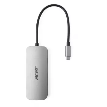 7-in-1 USB-C stotelė Acer – USB 3.2 Gen 1 Type-C, 3x USB-A, HDMI, SD/MicroSD, 100W PD, sidabrinė