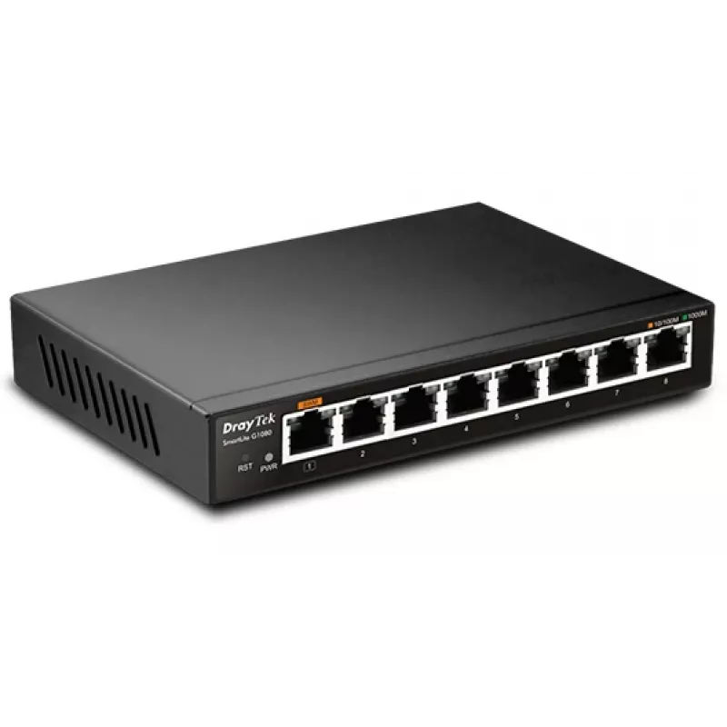 Nevaldomas L2 Gigabit Ethernet komutatorius Draytek VigorSwitch G1080 Juodas