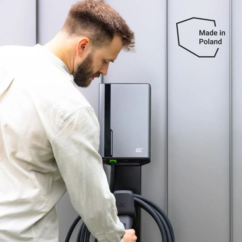 Green Cell GC EVGC021B2250 sieninis elektromobilio įkroviklis 3.6–22 kW 5 m NFC pilkas aliuminis