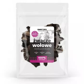 UNISZKI Jautienos pūslės kramtukas šunims 500 g – vieno ingrediento dantų valymo skanėstas, be grūdų ir glitimo