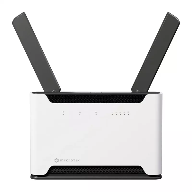 Belaidis maršrutizatorius MikroTik Chateau PRO ax — dviejų juostų 2,4/5 GHz, 3548 Mbit/s, PoE, 5x LAN, 2 išorinės antenos, pilka/balta