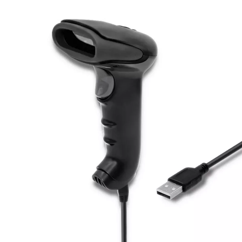 Nešiojamas brūkšninių kodų skaitytuvas QOLTEC 50868 – 1D/2D lazerinis skaitytuvas, USB laidinis ir belaidis, veikimo atstumas 600 mm, juodas