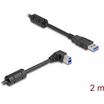 DeLOCK USB laidas Type-A lizdas į Type-B kištuką 90° kampu 2 m
