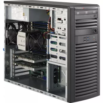Supermicro SuperChassis 732D4-903B bokštinė serverio dėžė, E-ATX, 900 W, juoda, USB/audio