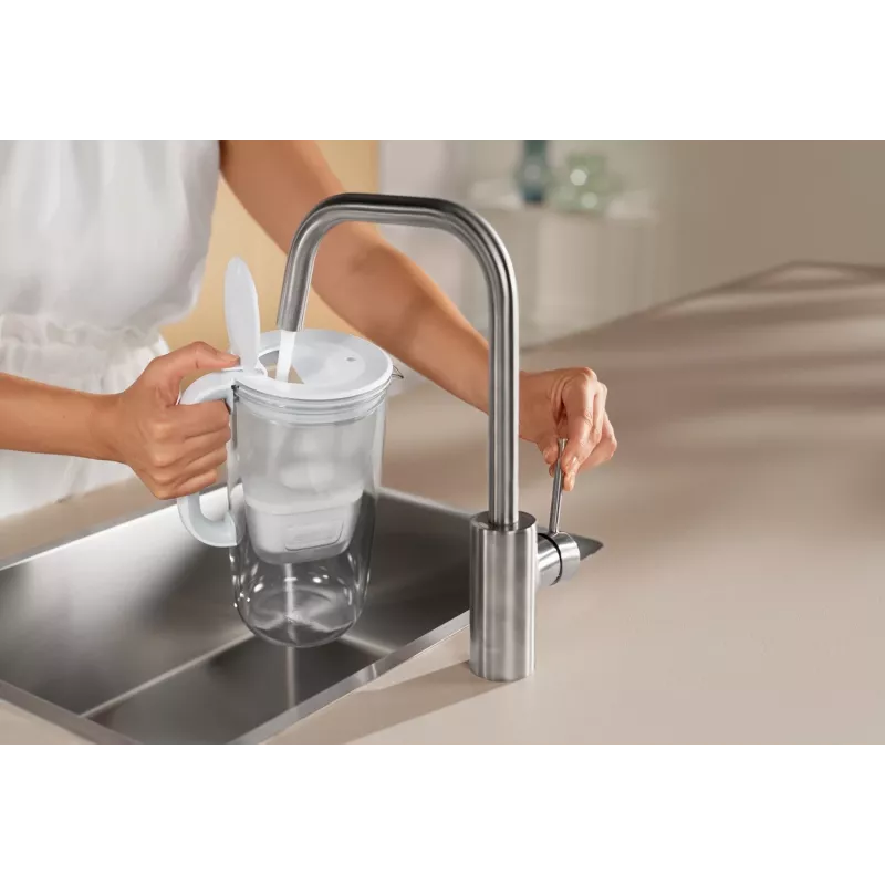 BRITA Glass+1 Maxtra Pro vandens filtro ąsotis pilka, 2,4 L / 1,5 L, su Maxtra Pro PP filtru