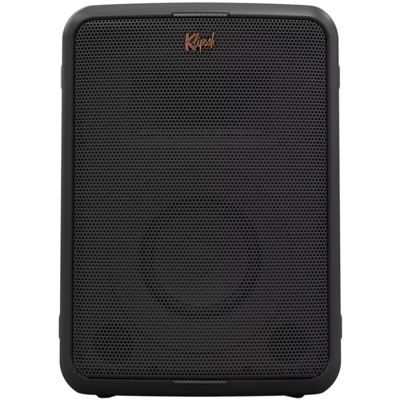 Nešiojama vakarėlių kolonėlė KLIPSCH Vegas, laidinis ir belaidis ryšys, 13,3 cm žemųjų dažnių garsiakalbis, 49–20000 Hz, 95 dB, baterija, juoda