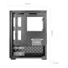 Mini Tower PC korpusas TACENS Mars Gaming MC-SE2 — Mini-ITX / Micro-ATX, juodas, šoninis langas, maitinimo blokas apačioje, palaiko 2x2,5 colio + 1x3,5 colio diskus