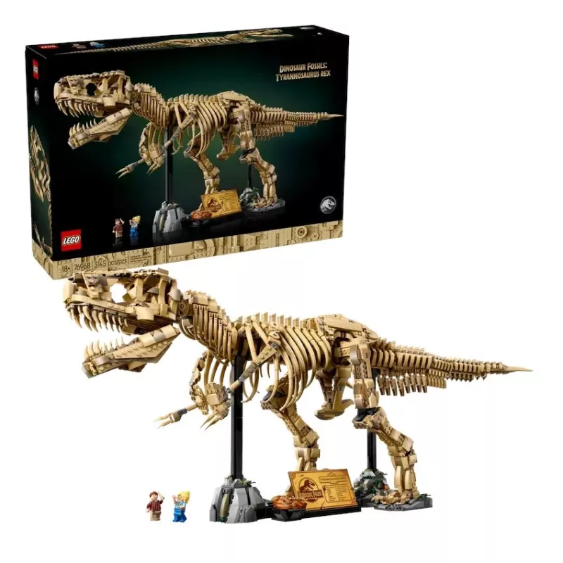 LEGO Dinozaurų Skeletai Tyrannosaurus 76968 konstravimo rinkinys – pastatomas T. rekso griaučių modelis