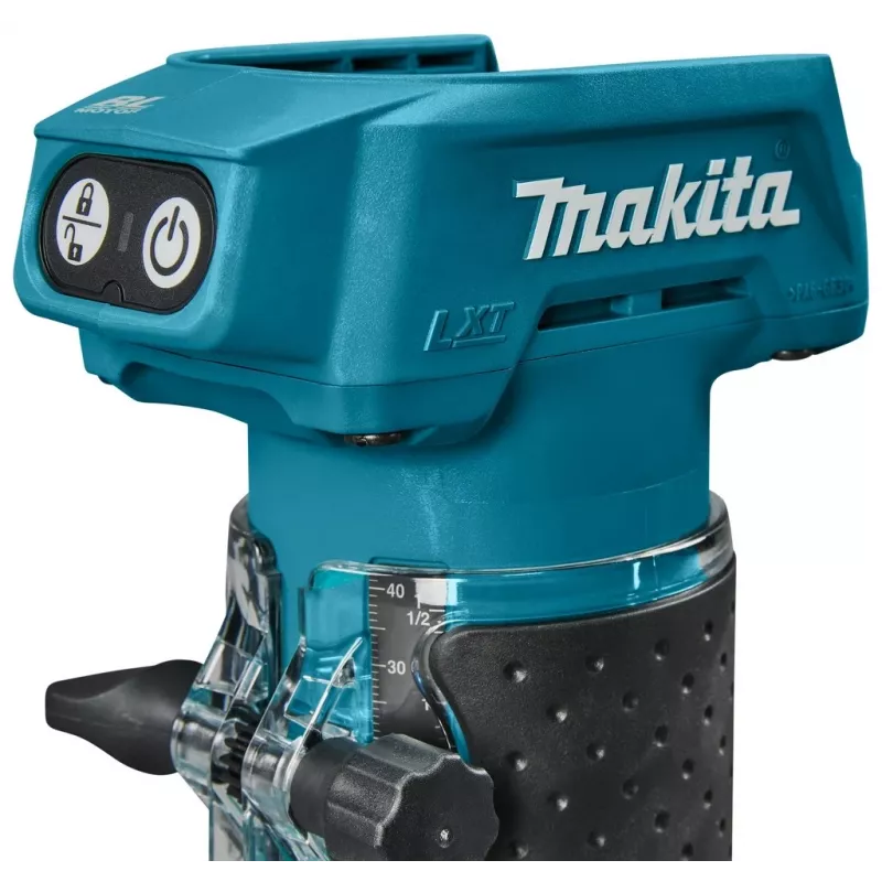 DRT52Z Makita 18V LXT belaidis bešepetėlis 1/4 colio frezatorius - be akumuliatoriaus
