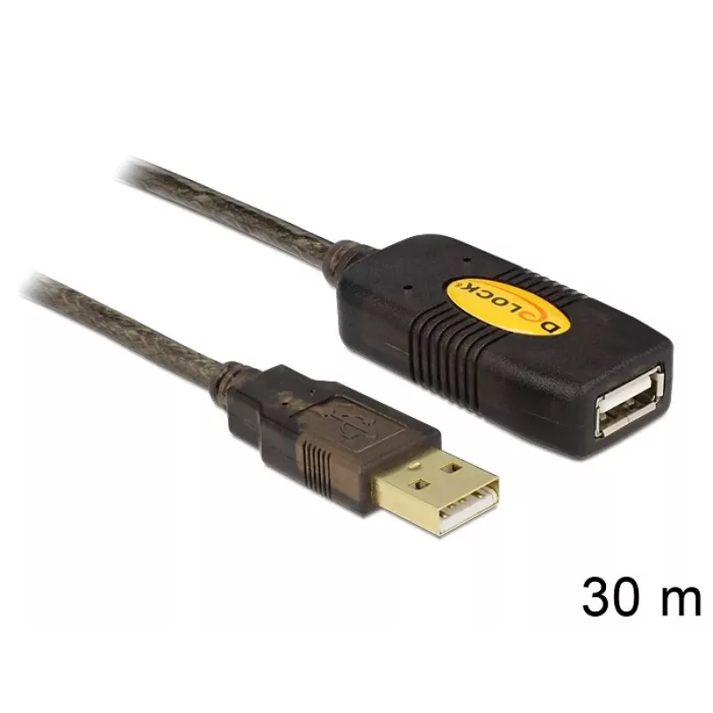 USB laidas DeLOCK 30m USB 2.0 USB A juodas