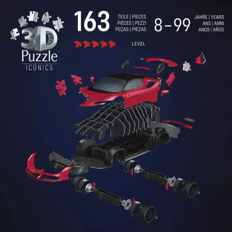 3D dėlionė Ravensburger Iconics Ferrari SF90 Stradale – kolekcinis modelis
