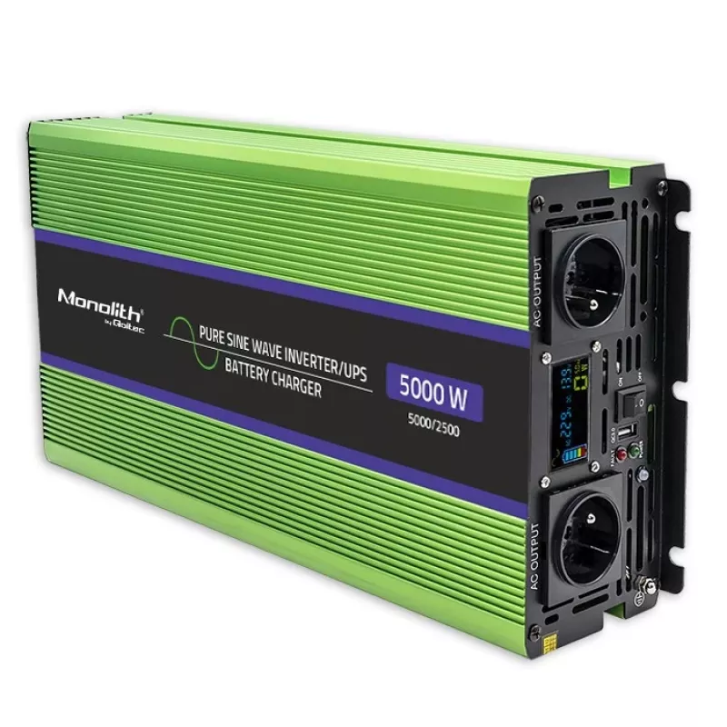 Qoltec Monolith keitiklis automobilinis 5000 W Žalias