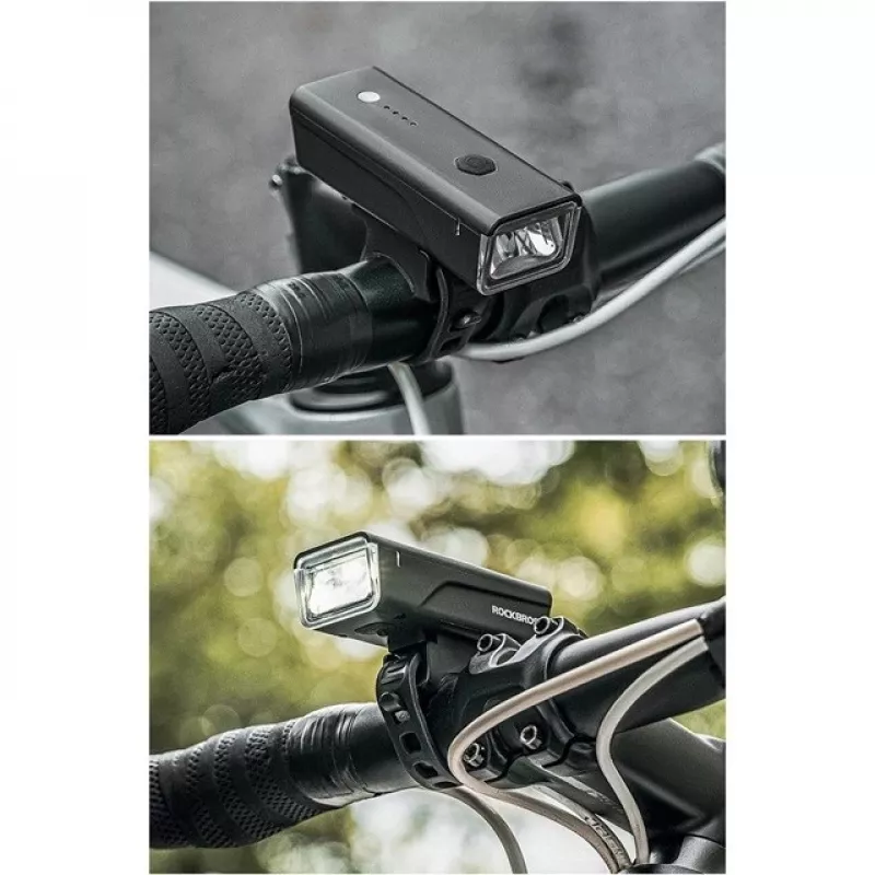 Rockbros Dviračio žibintas + USB-C – USB-A laidas 260 lm Juodas