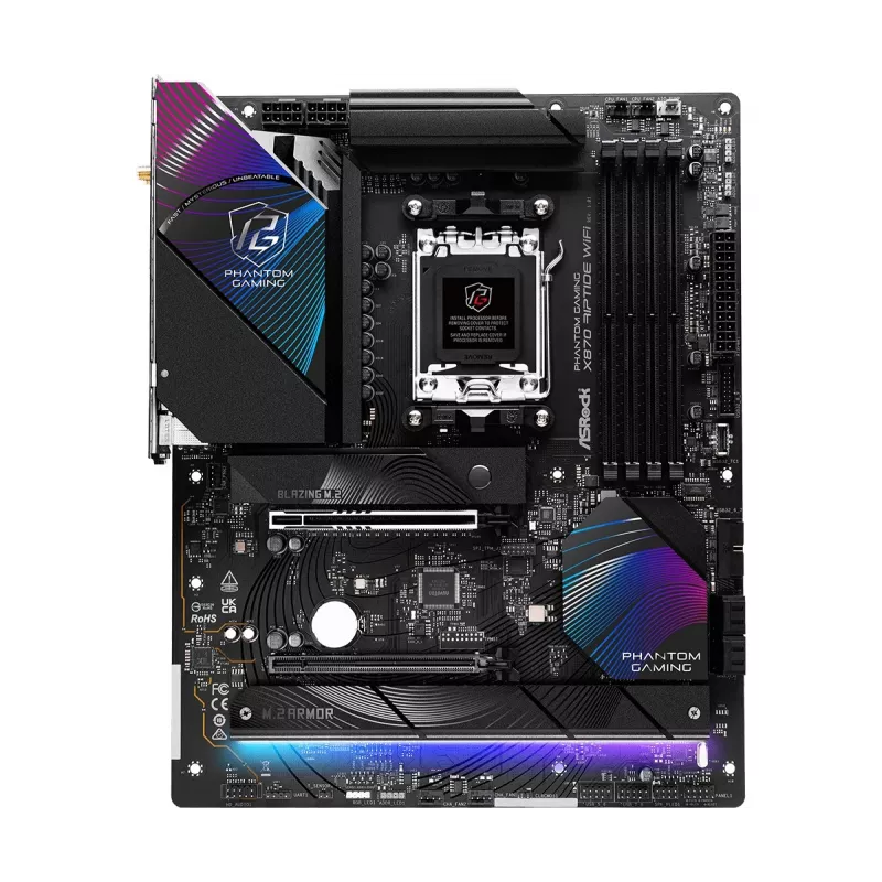 Pagrindinė plokštė ASRock X870 Riptide WiFi — ATX, AMD X870, Socket AM5, DDR5, 4 DIMM, 256 GB, Wi‑Fi 7, 2.5GbE