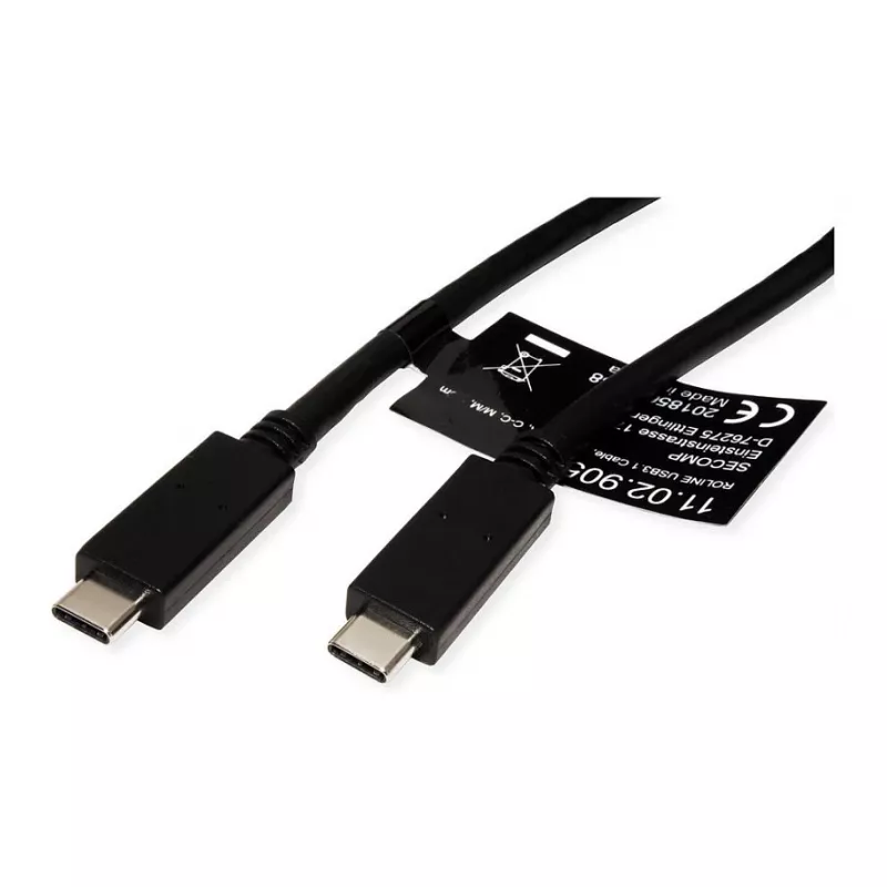 USB-C laidas ROLINE 11.02.9057 USB 3.2 Gen 2 1m juodas