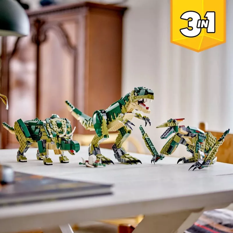 Konstruktorius LEGO Creator 3-in-1 T.Rex 626 dalių, 150 mm aukštis, nuo 9 m.