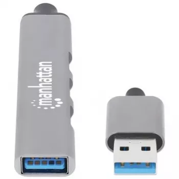 Manhattan USB-A 4 prievadų šakotuvas, 1x USB 3.2 Gen1, 3x USB 2.0, aliuminis