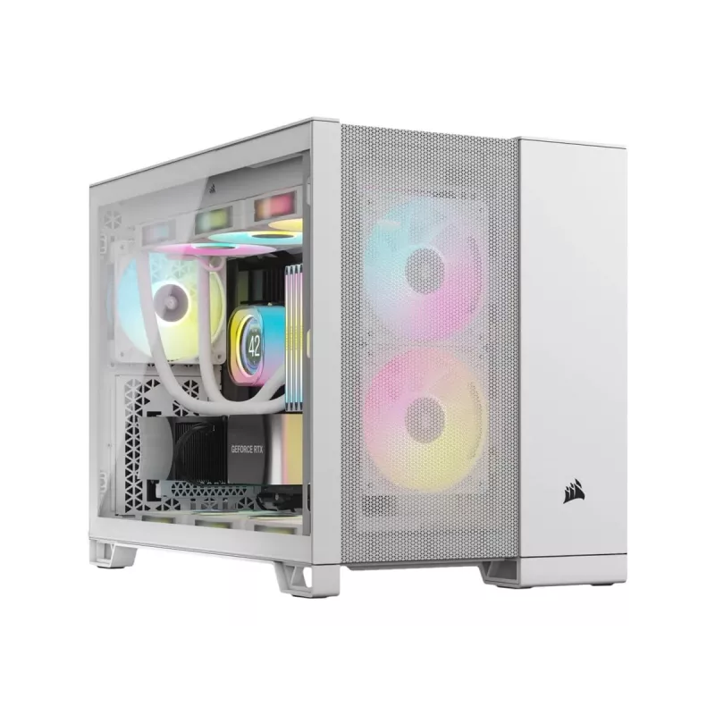 Corsair 2500D AIRFLOW Micro ATX dviejų kamerų korpusas – Baltas CC-9011264-WW