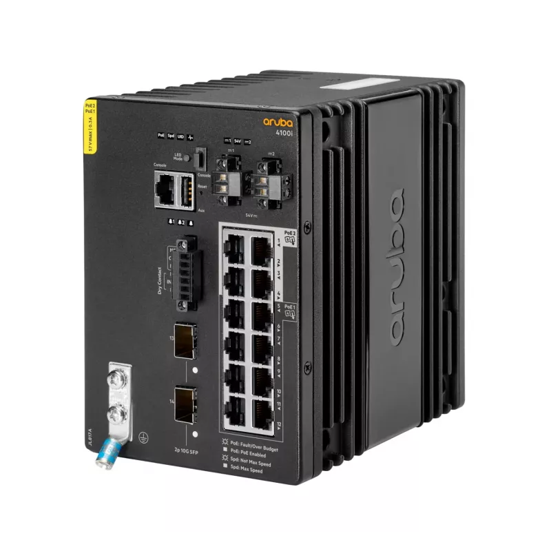 HPE Aruba 4100i valdomas pramoninis jungiklis – 8x PoE+ (30W) + 4x PoE++ (60W) + 2x SFP+