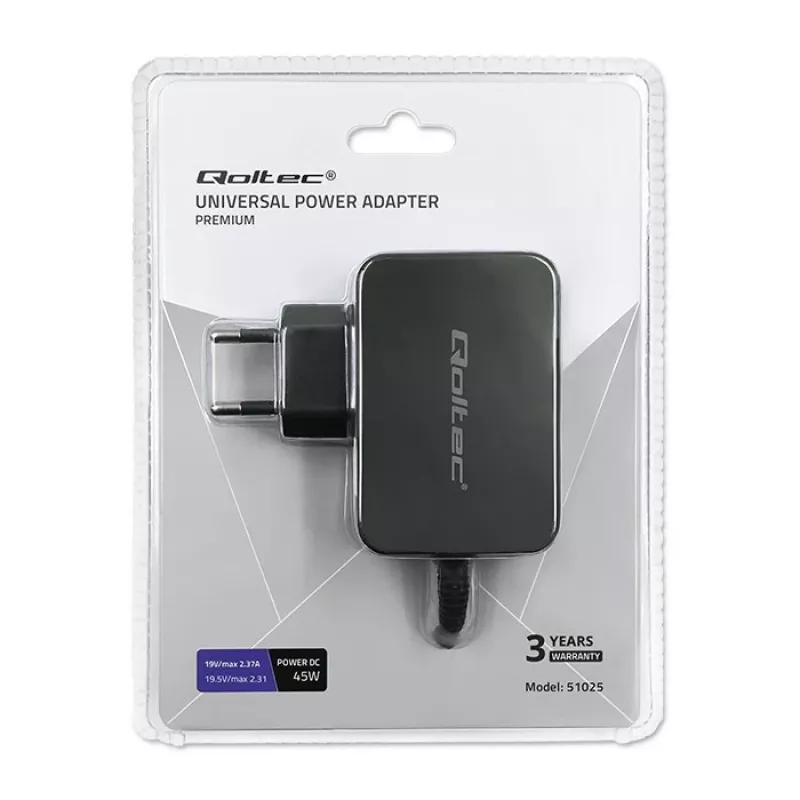 Qoltec 51025 maitinimo adapteris / keitiklis vidaus naudojimui Juodas